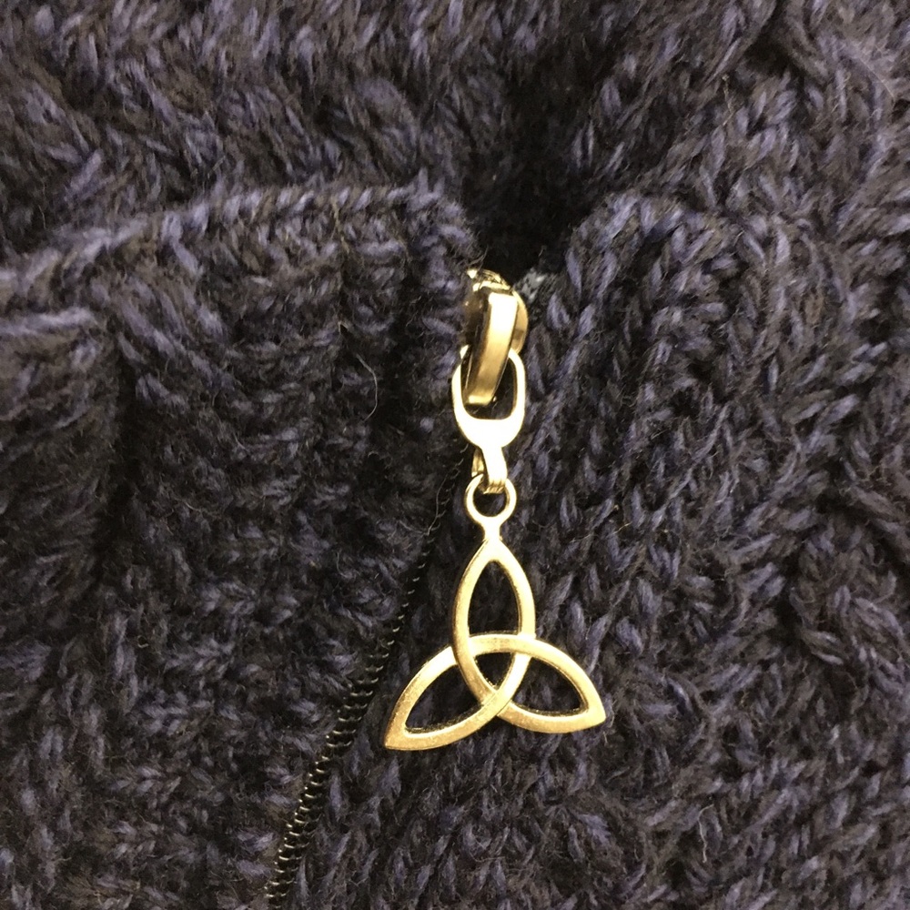 Women’s Aran Cable Knit Side Zip Sweater Size XL Deep Water Blue - Picture 3 of 7